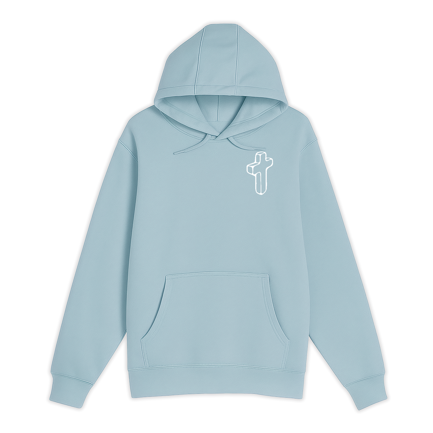 Unisex Small Blue Mist Pullover Hooded Sweatshirt