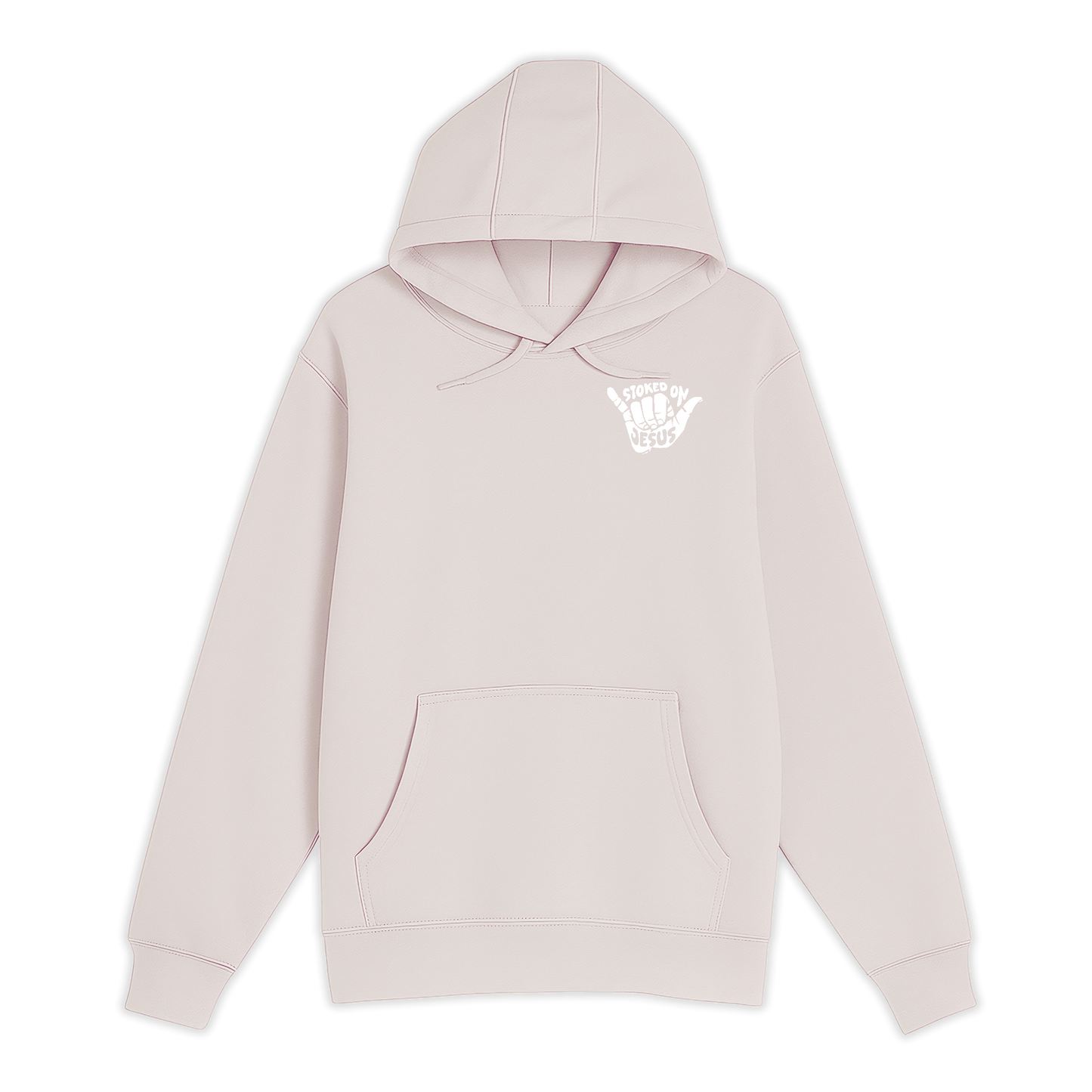 Unisex Small Light Pink Pullover Hooded Sweatshirt