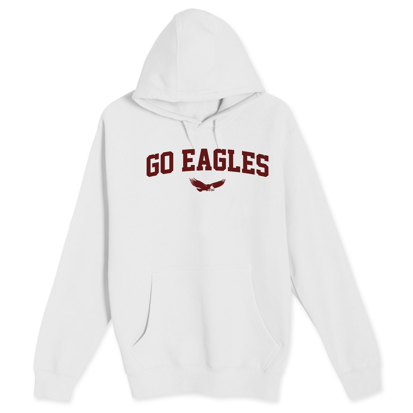 Unisex Small White Pullover Hooded Sweatshirt