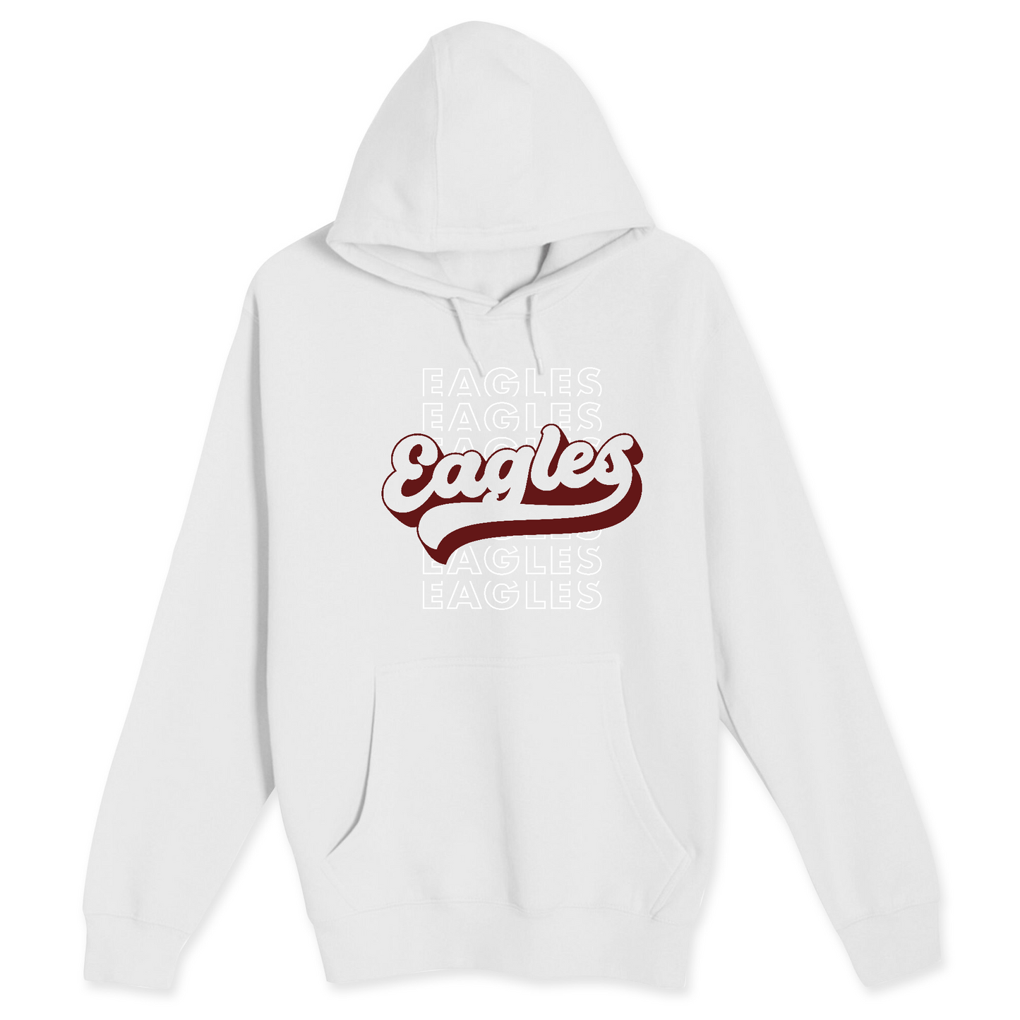 Unisex Small White Pullover Hooded Sweatshirt