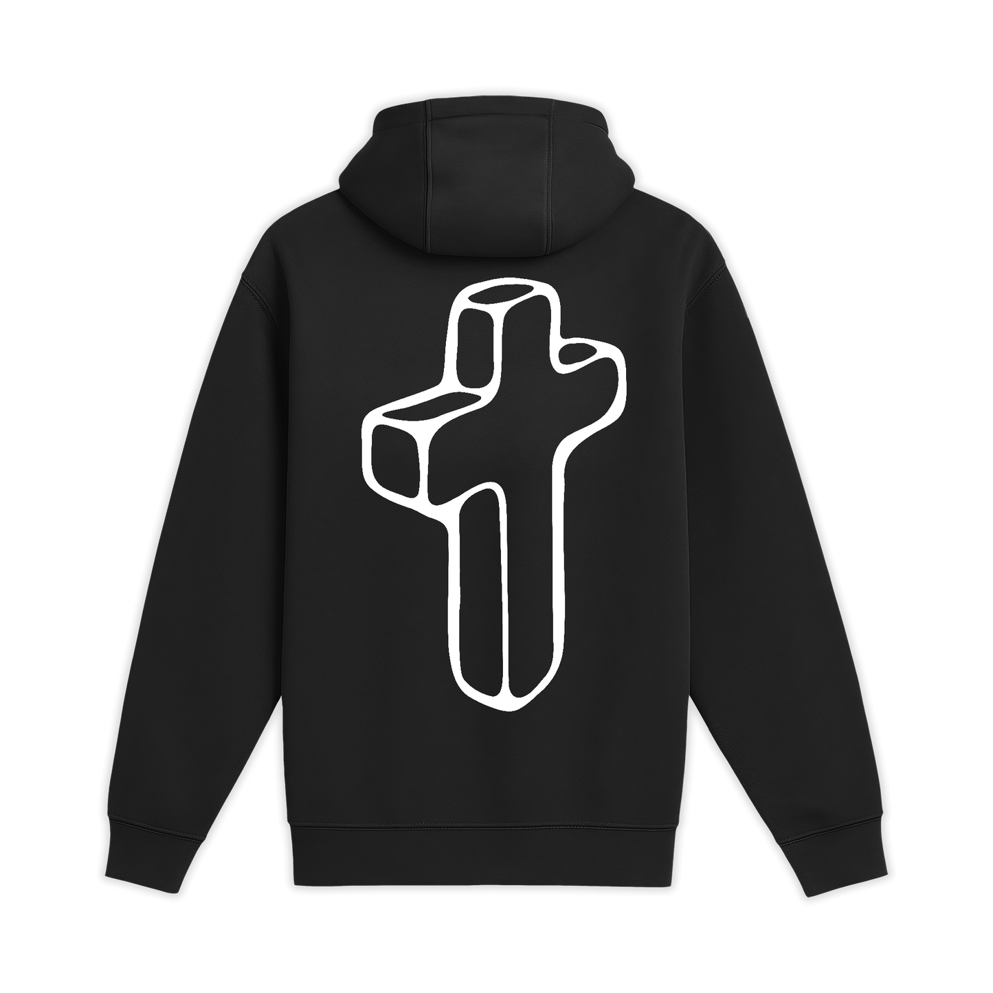 Unisex Medium Black Pullover Hooded Sweatshirt