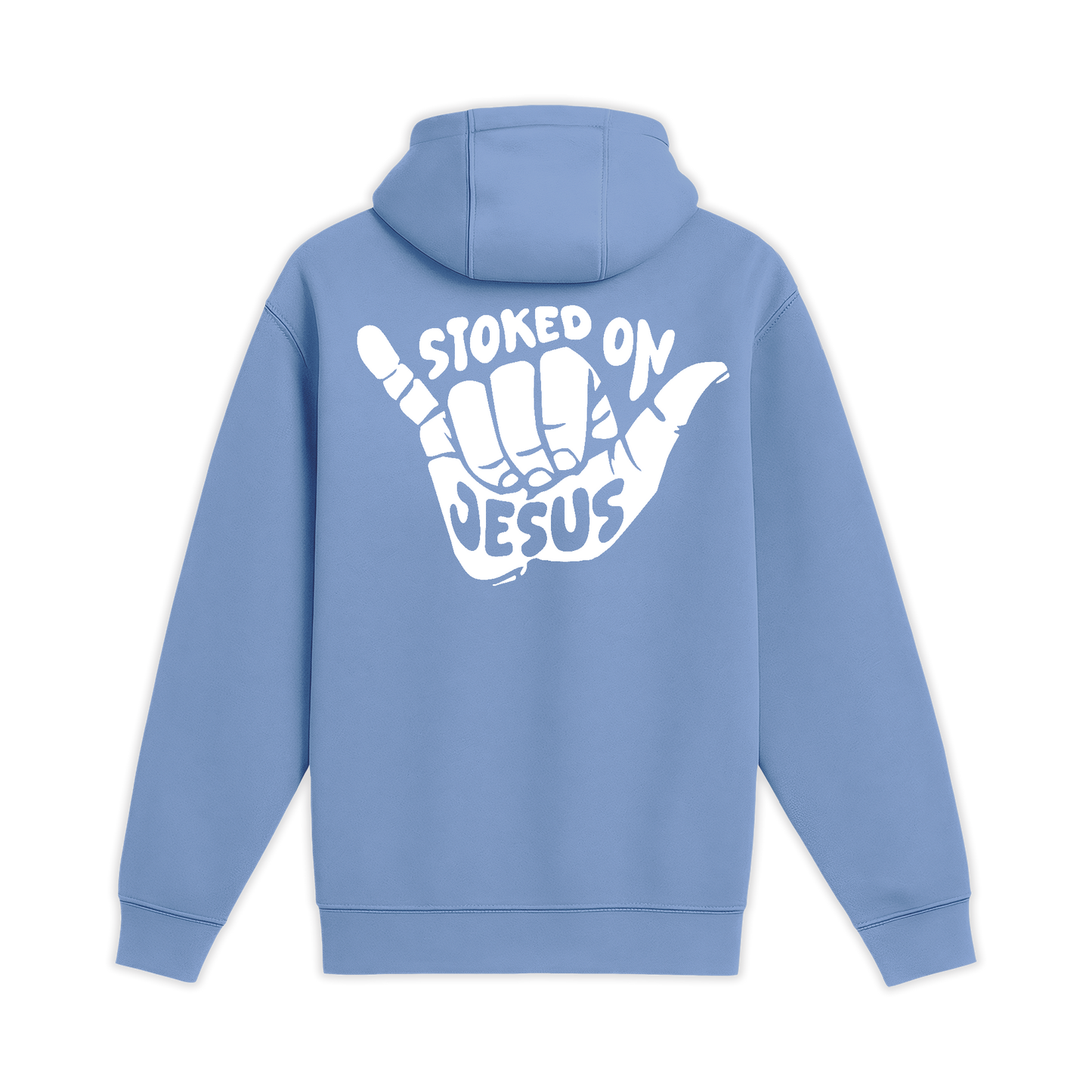 Unisex Medium Colony Blue Pullover Hooded Sweatshirt