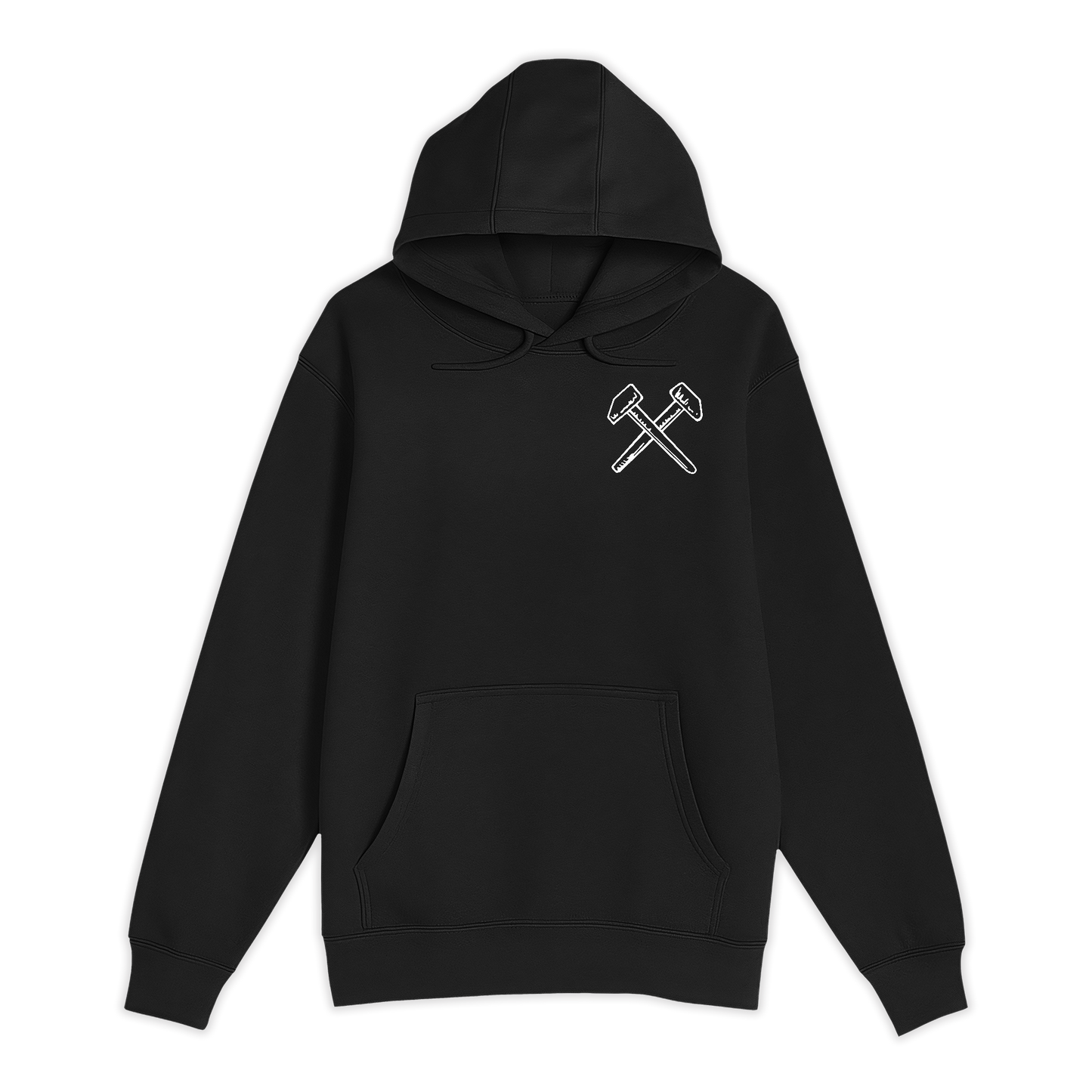 Unisex Small Black Pullover Hooded Sweatshirt