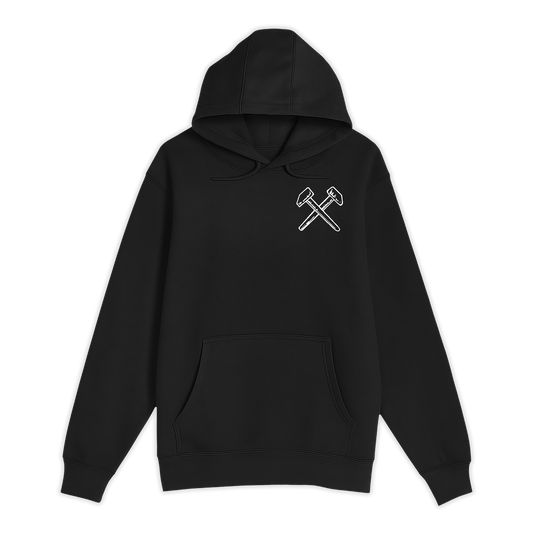 Unisex Small Black Pullover Hooded Sweatshirt