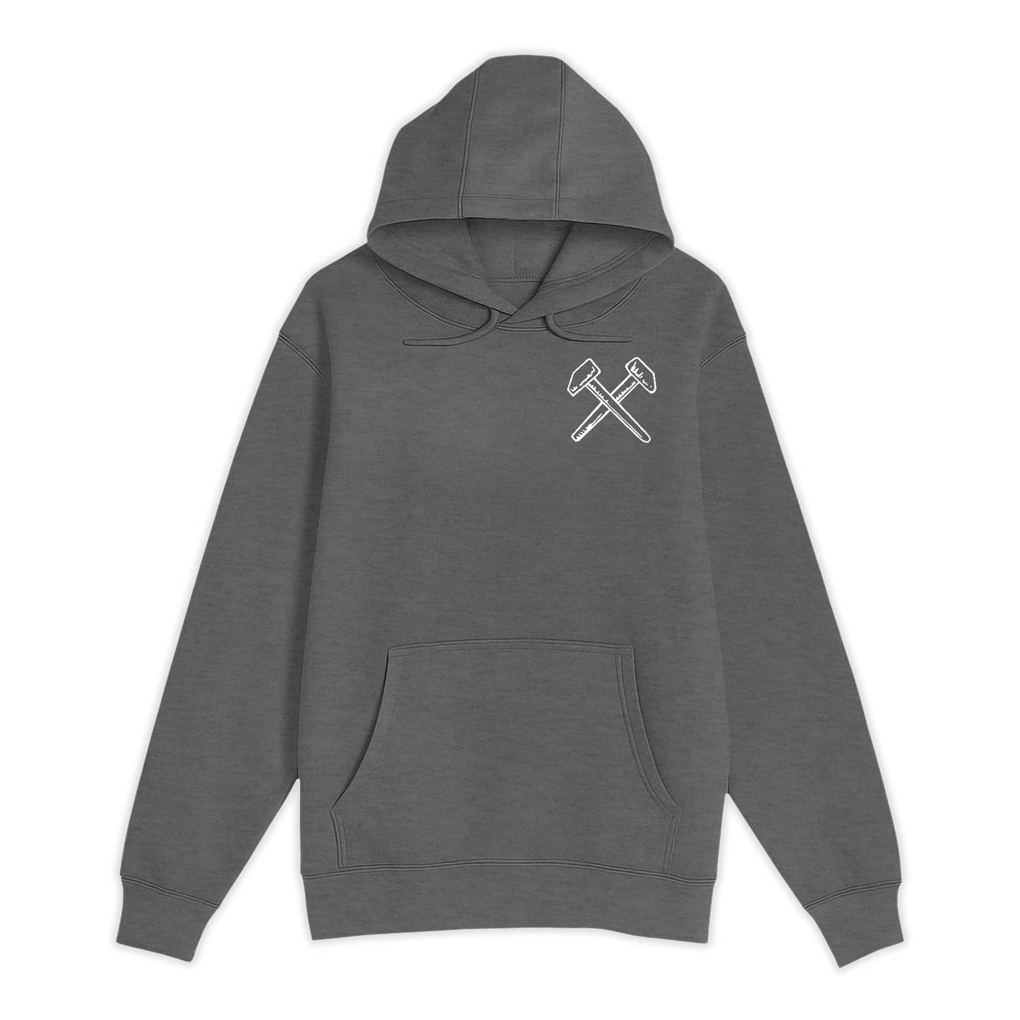 Unisex Small Charcoal Heather Pullover Hooded Sweatshirt