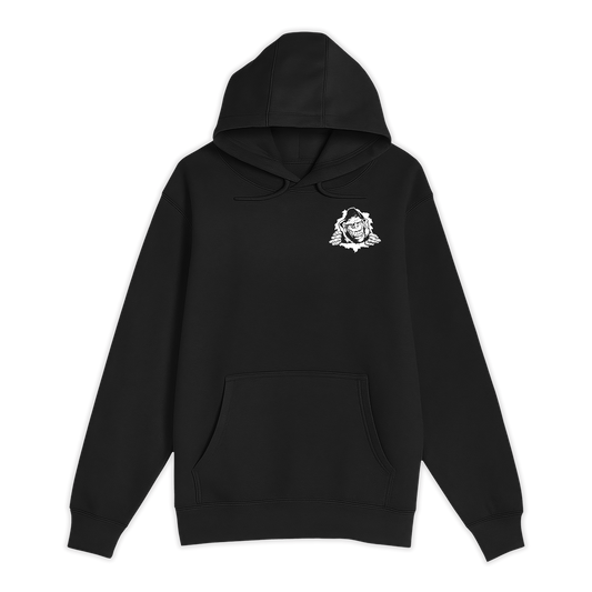 Unisex Small Black Pullover Hooded Sweatshirt