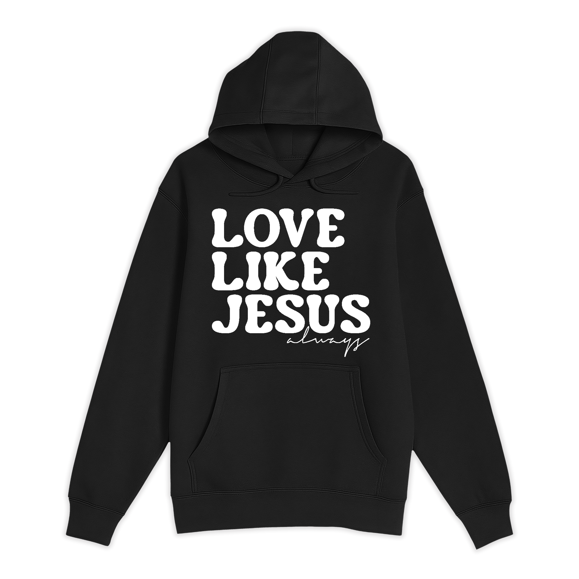 Unisex Small Black Pullover Hooded Sweatshirt