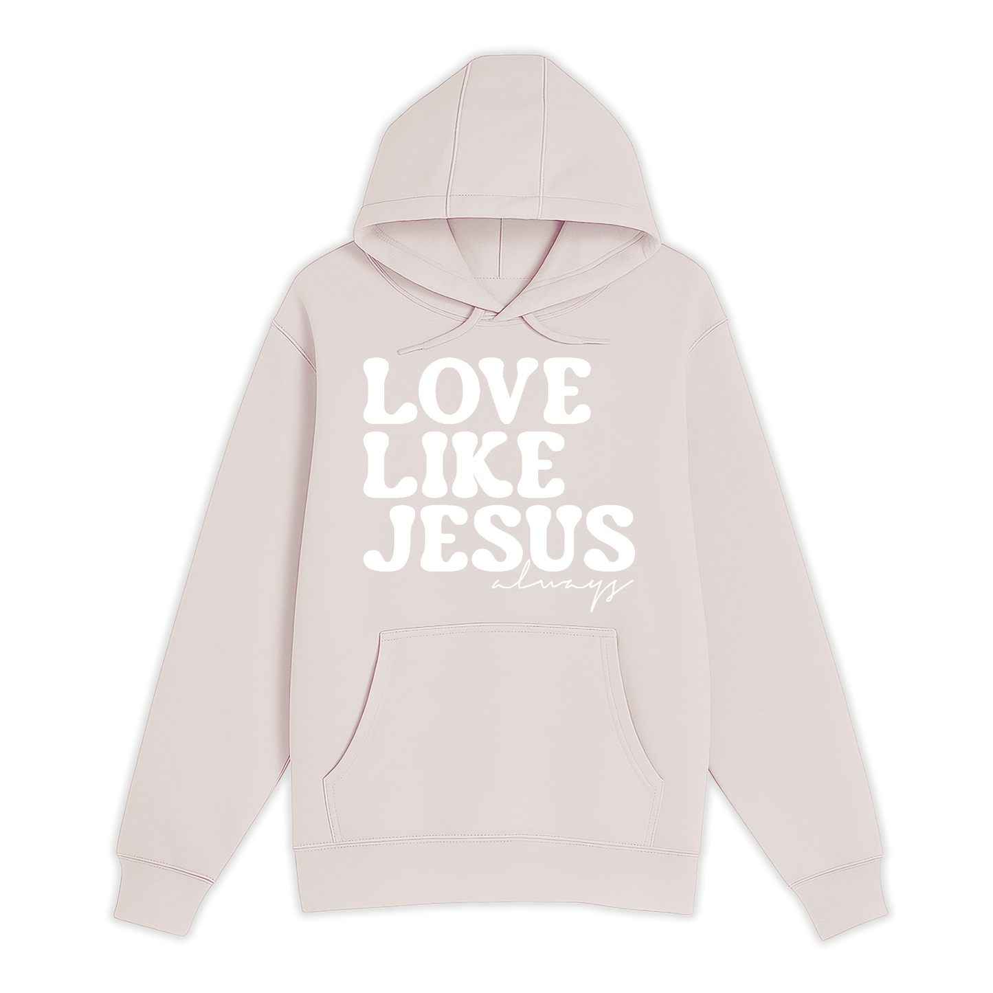 Unisex Small Light Pink Pullover Hooded Sweatshirt