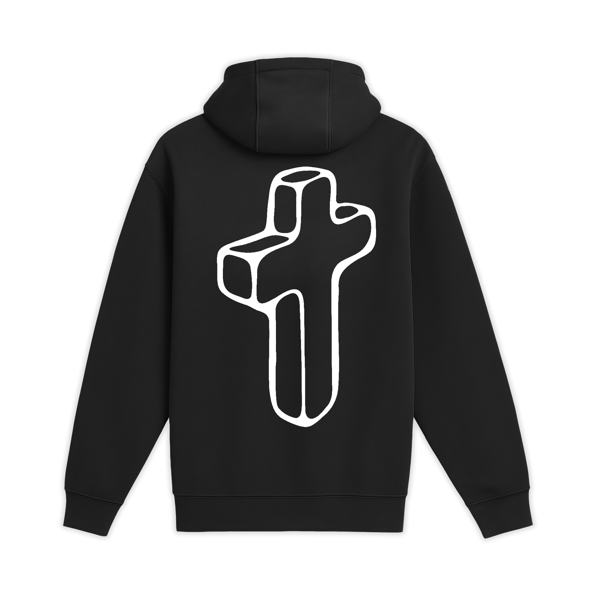 Unisex Medium Black Pullover Hooded Sweatshirt