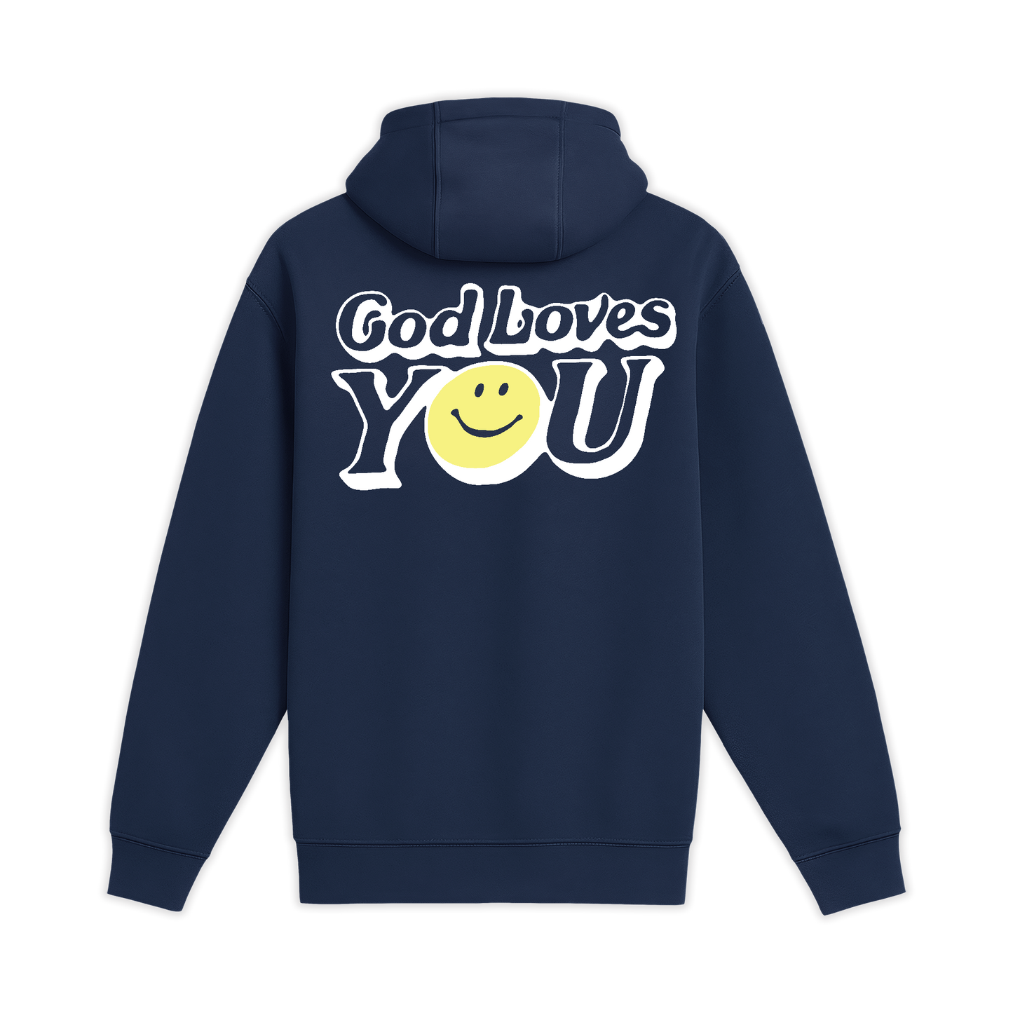 Unisex Medium Navy Pullover Hooded Sweatshirt