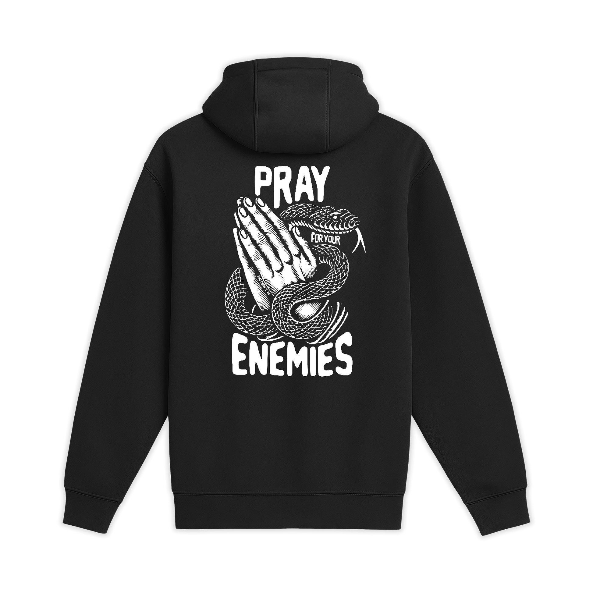 Unisex Medium Black Pullover Hooded Sweatshirt