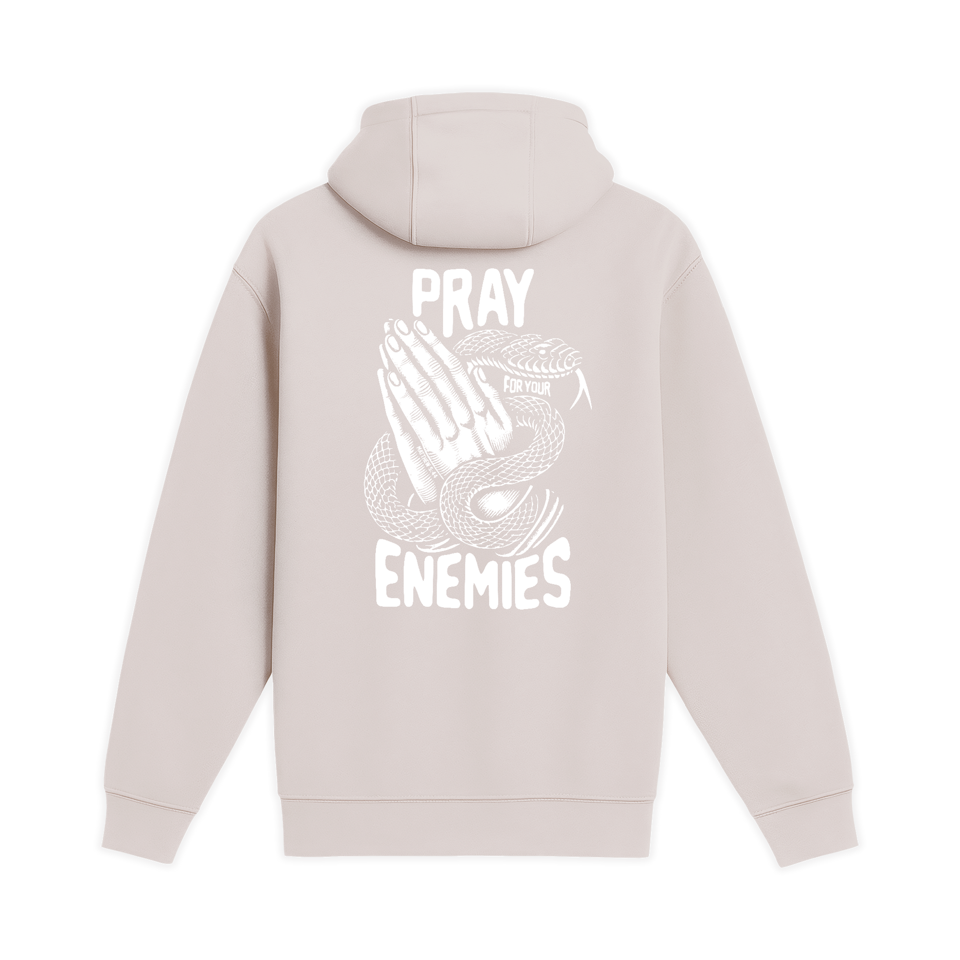 Unisex Medium Light Pink Pullover Hooded Sweatshirt