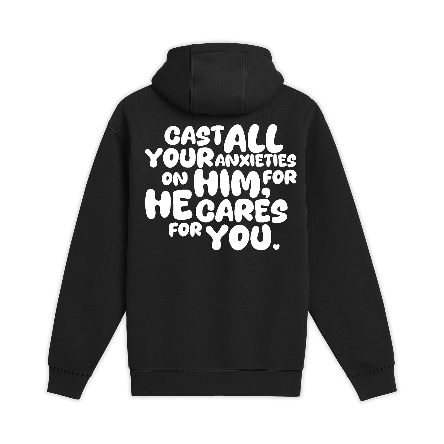 Unisex Medium Black Pullover Hooded Sweatshirt