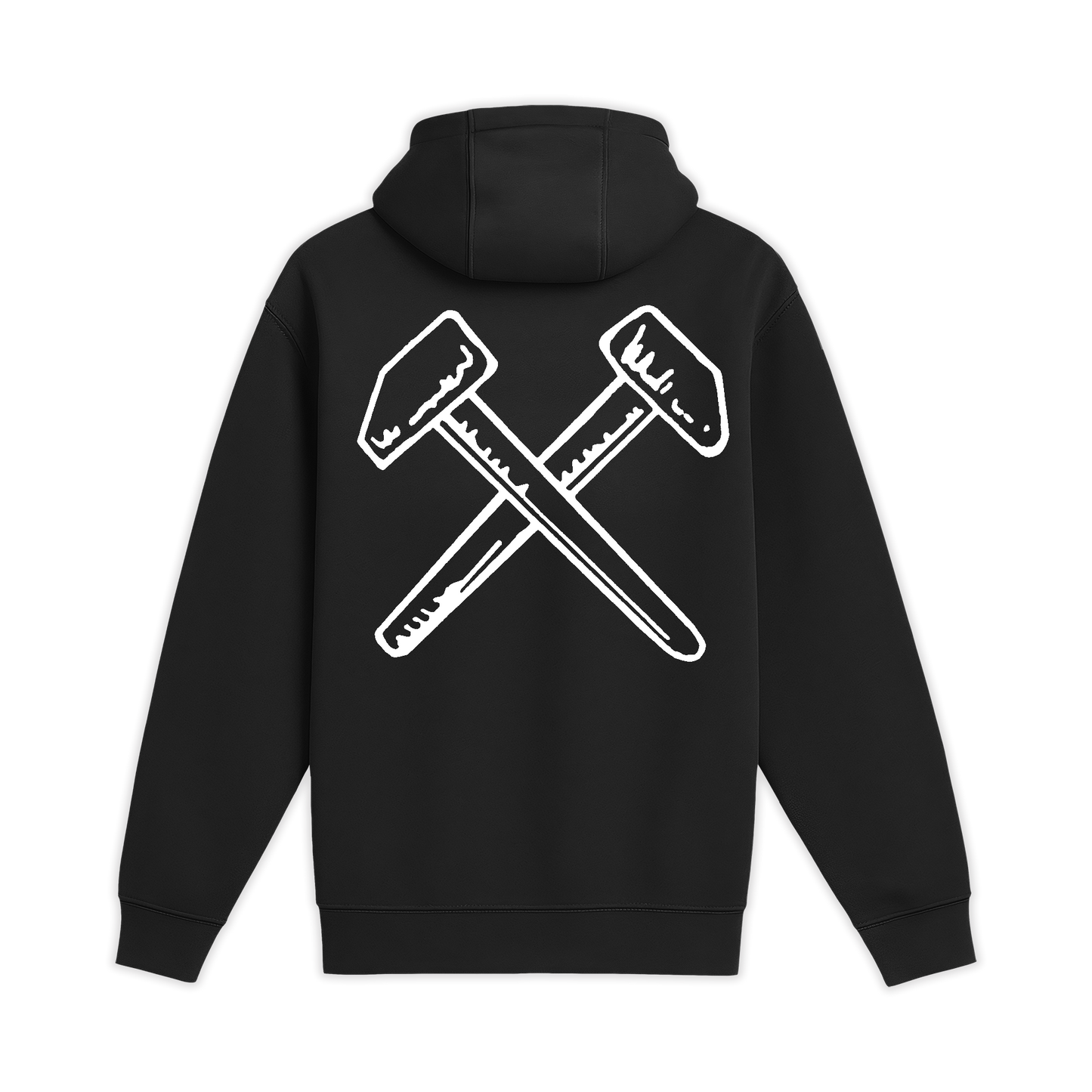 Unisex Medium Black Pullover Hooded Sweatshirt