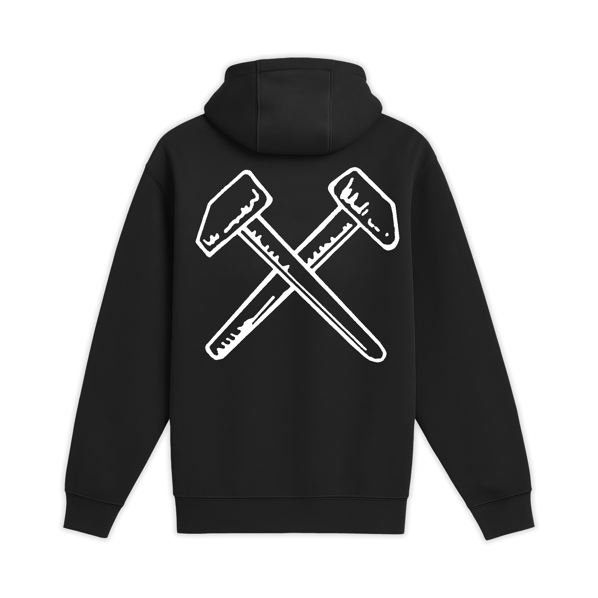 Unisex Medium Black Pullover Hooded Sweatshirt