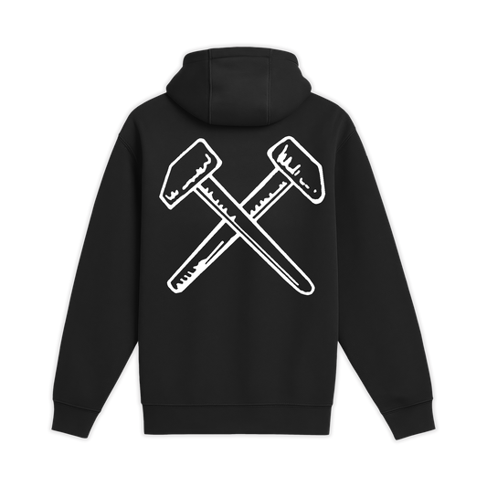 Unisex Medium Black Pullover Hooded Sweatshirt